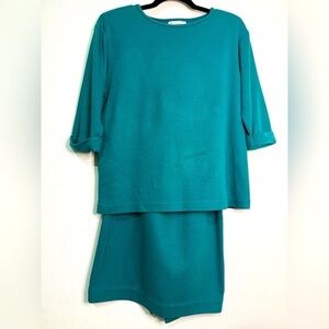 Paquette Teal Two-Piece Skirt/Top Set. Sz 6.